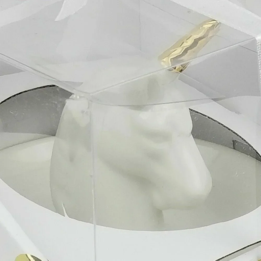 Unicorn Trinket‎ Dish Tray Jewelry Ring Holder Ceramic White Gold Gift Teen Girl